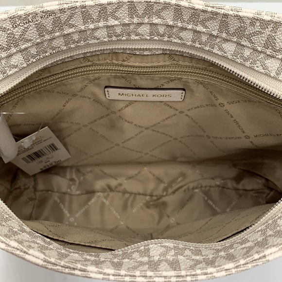 Michael Kors Jet Set Travel Large Messenger Crossbody Bag Light Cream Multi - Picture 13 of 15